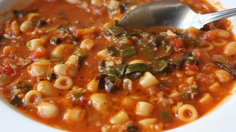 Italian Minestrone Soup with Crispy Pancetta